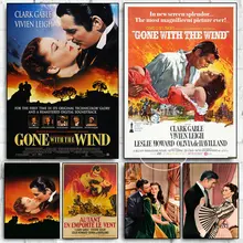 Gone with The Wind Poster Classic Movie Famous Book Vintage Canvas Painting and Prints Wall Pictures for Living Room Home Decor