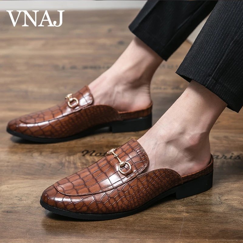 

Мужские кожаные туфли VNAJ из искусственной кожи, роскошные мужские деловые туфли под крокодиловую кожу, повседневная обувь, Свадебная обувь для мужчин