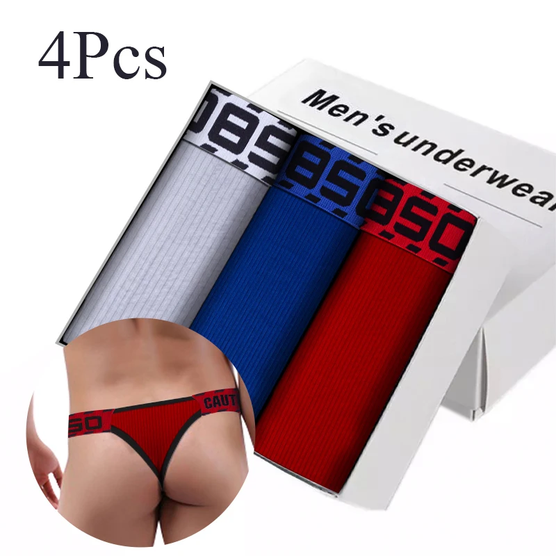 4Pcs Fashion Sports Thong Men's Low-waist Close-fitting Hip-lifting G-strings Sexy Cotton Pit Cloth Jacquard Wide Belt Underwear 
4Pcs Fashion Sports Thong Men's Low-waist Close-fitting Hip-lifting G-strings Sexy Cotton Pit Cloth Jacquard Wide Belt Underwear