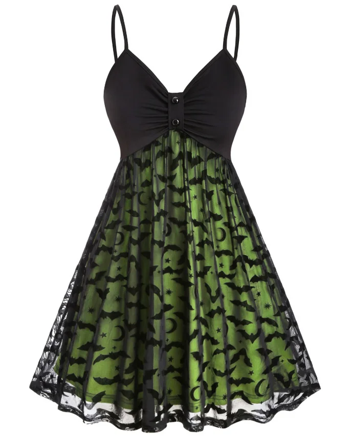 2022 New Designed Fashion Women Goth Mesh Dress Non-sleeve Lace Solid Color Patchwork Backless Gothic Style Sexy Lady Dress
2022 New Designed Fashion Women Goth Mesh Dress Non-sleeve Lace Solid Color Patchwork Backless Gothic Style Sexy Lady Dress