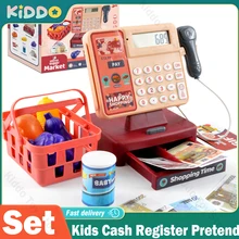 Cashier Toys Kids Cash Register Pretend Play Puzzle Play Toy House Simulation Supermarket Cash Electric Parent-Child Toys Set