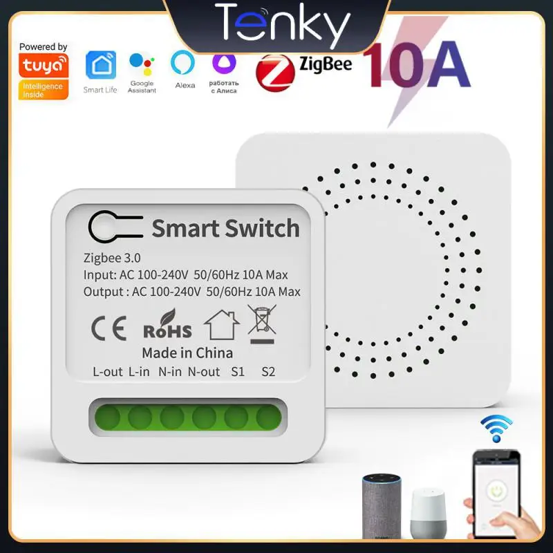 

Voice Control Mini Switch Zigbee Two Way Control Breaker 2-way Control Wireless Switches No Gateway Required 10a 16a Diy Tuya