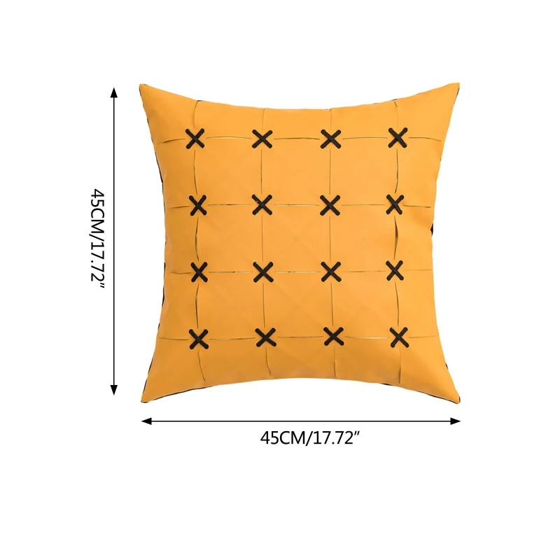 Modern Minimalist Geometric Throw Pillow Case Woven Imitation Leather Plaid Cross Pattern Solid Color Decorative Cushion 40JA
Modern Minimalist Geometric Throw Pillow Case Woven Imitation Leather Plaid Cross Pattern Solid Color Decorative Cushion 40JA