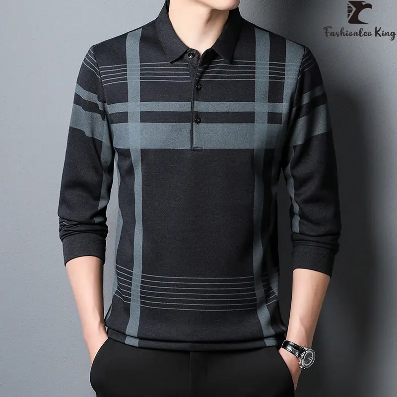 Men's Long-sleeved Polo Shirt Casual Office Section Stripe Grid Shirts Polo Homme
Men's Long-sleeved Polo Shirt Casual Office Section Stripe Grid Shirts Polo Homme