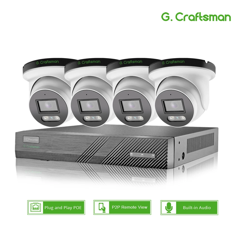 Система видеонаблюдения GCraftsman, 4 канала, 4K, POE, 5 МП, H.265, 8 каналов, NVR
Система видеонаблюдения GCraftsman, 4 канала, 4K, POE, 5 МП, H.265, 8 каналов, NVR