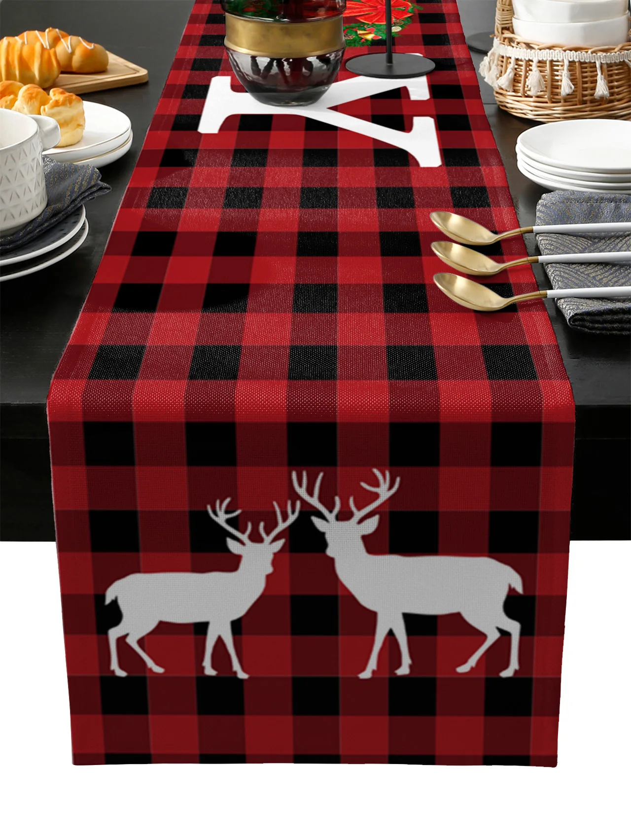 Christmas Elk Table Runner Wedding Festival Table Decoration Home Decor Kitchen Table Runners Placemats 
Christmas Elk Table Runner Wedding Festival Table Decoration Home Decor Kitchen Table Runners Placemats