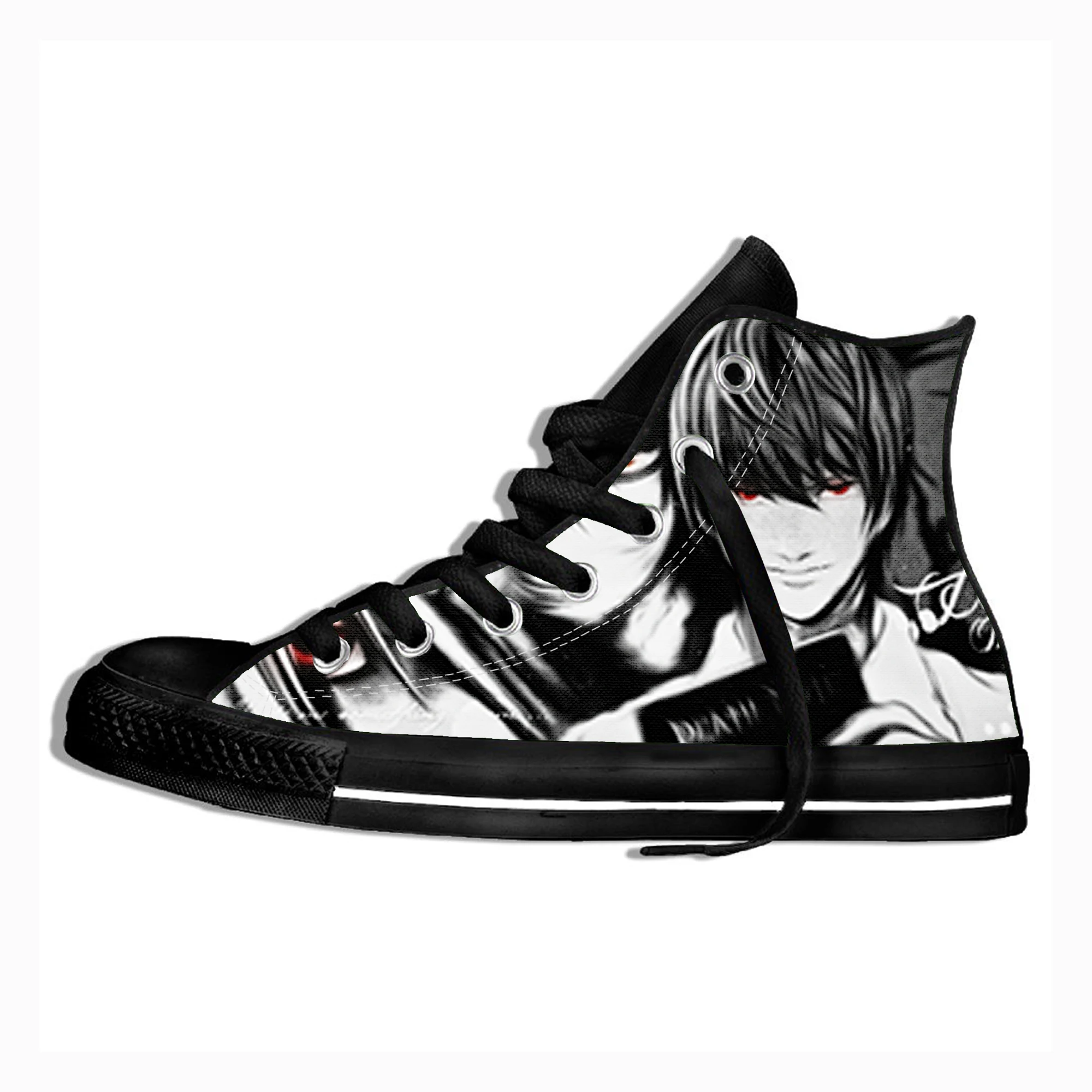 Кеды Death Note женские и мужские повседневные, высокие берцы, плоская подошва, резина, индивидуальный пошив
Кеды Death Note женские и мужские повседневные, высокие берцы, плоская подошва, резина, индивидуальный пошив