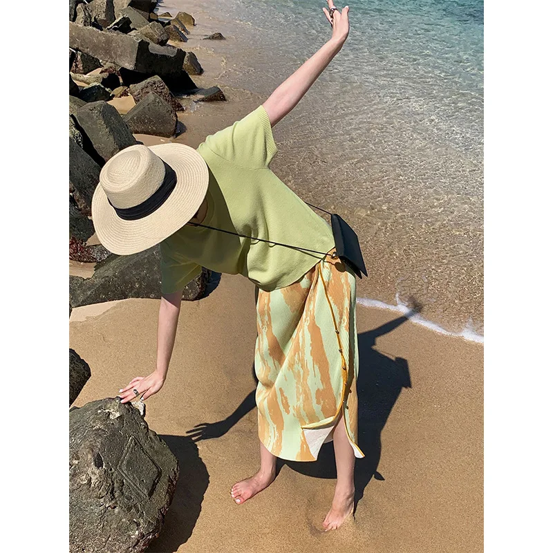 Skirts Press-tie Dyed Spring 2022 New Long Women's High Waist Women 
Skirts Press-tie Dyed Spring 2022 New Long Women's High Waist Women