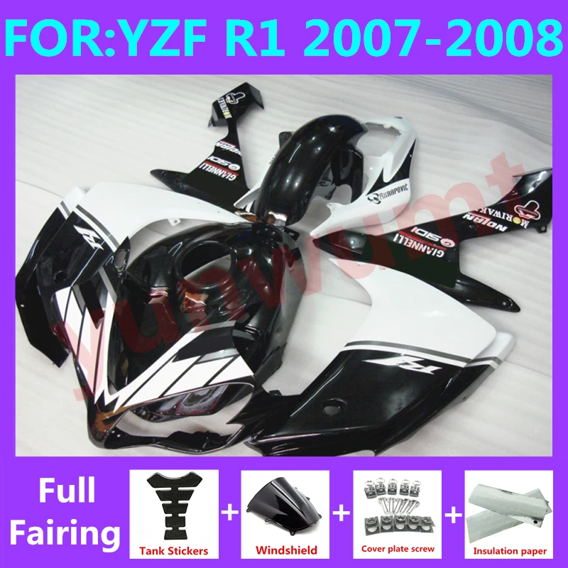 NEW ABS Motorcycle Injection mold full Fairing Kit fit For YZF R1 2007 2008 YFZ-R1 07 08 Bodywork Fairings kits set white black
NEW ABS Motorcycle Injection mold full Fairing Kit fit For YZF R1 2007 2008 YFZ-R1 07 08 Bodywork Fairings kits set white black
