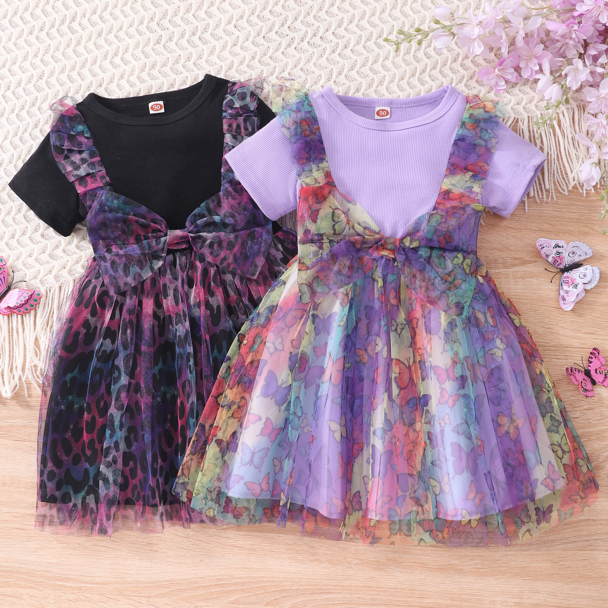 Kids Girls Casual Dress Short Sleeve Leopard Printed Ruffled Bowknot Mesh Patchwork Dress Mesh Dress
Kids Girls Casual Dress Short Sleeve Leopard Printed Ruffled Bowknot Mesh Patchwork Dress Mesh Dress