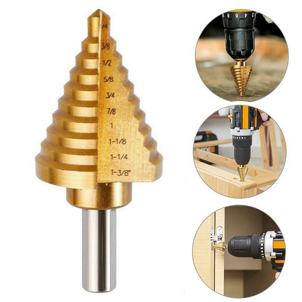 1/4"-1-3/8" Step Drill Bit Drilling Tool HSS Metals Platic Wood Cone Drill Bit Hole Cutter Core Drill Bit Set
1/4"-1-3/8" Step Drill Bit Drilling Tool HSS Metals Platic Wood Cone Drill Bit Hole Cutter Core Drill Bit Set