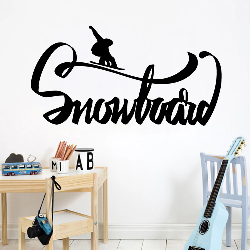 

Skiing Snowboard Wall Decals Vinyl Stickers Skier Ski Lift Chair Mountain Pine Adventure Tree Winter Sports Decor Murals HJ1472