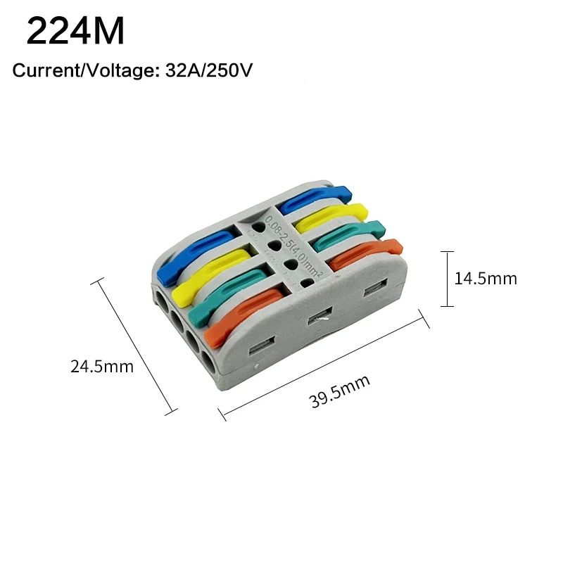 10/30/50pcs Universal Electrical Cable Wire Connectors Fast Home Compact wire Connection push in Wiring Terminal Block 2-8 Pin - купить по