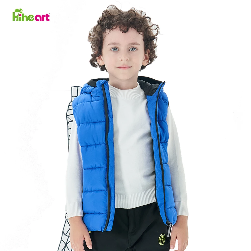 

Hiheart Children Boys Girls Cotton Vests Stand Collar Kids Clothes Jacket Thicken Hooded Vest For Boys Girls Waistcoat Coat