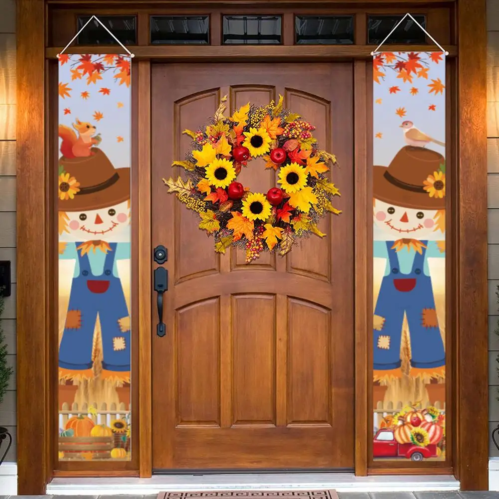 2Pcs Thanksgiving Couplet Suspendable Scarecrow Curtain Thanksgiving Wall Door Hanging Banner
2Pcs Thanksgiving Couplet Suspendable Scarecrow Curtain Thanksgiving Wall Door Hanging Banner