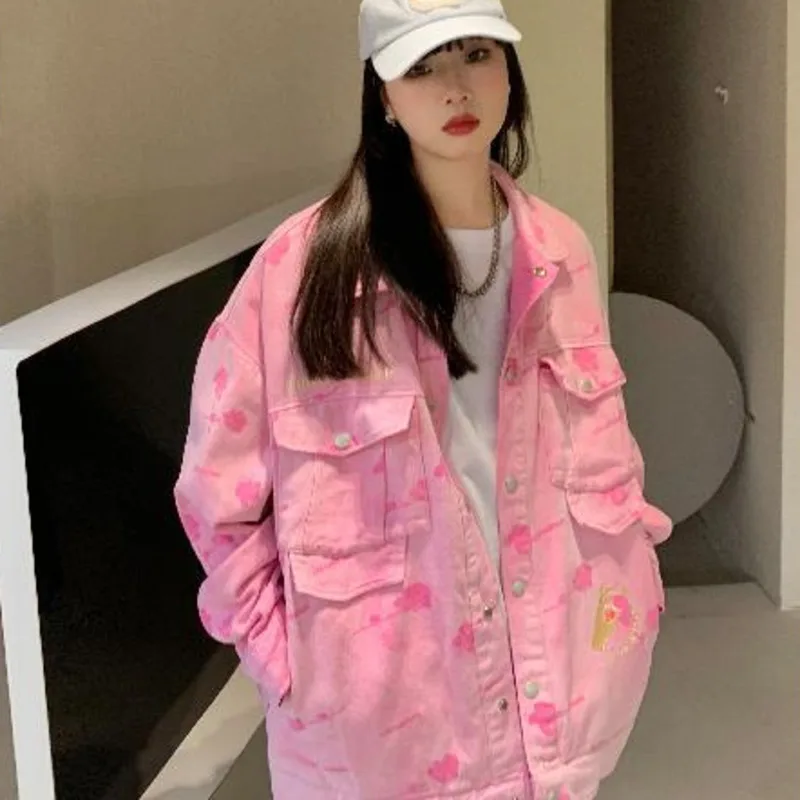 Autumn Denim Jacket Girlish Embroidery Sweet Pink Boyfriend Female 2022 New Korean Loose Fashion Street Casual Cowboy Coat
Autumn Denim Jacket Girlish Embroidery Sweet Pink Boyfriend Female 2022 New Korean Loose Fashion Street Casual Cowboy Coat