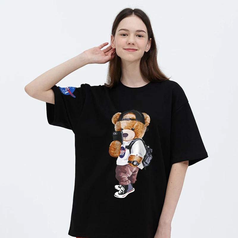 Photograph Bear Print Graphics T-shirt Bear 100% Cotton Harajuku Graffiti Black Short-sleeved Men's Couple Wear 2022 Summer Ins
Photograph Bear Print Graphics T-shirt Bear 100% Cotton Harajuku Graffiti Black Short-sleeved Men's Couple Wear 2022 Summer Ins