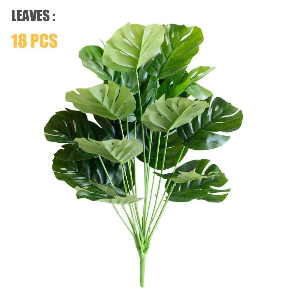 

50cm Artificial Plants Large Palm Tree Green Leaves Bonsai Turtle Leaf Simulation Monstera Leaf Plant for Home Living Decor T2R2