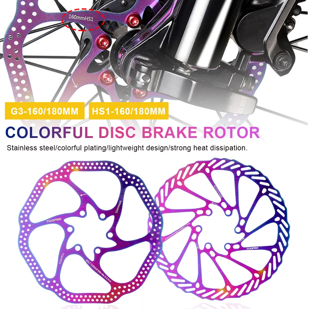 160/180mm Bike Disc Brake Rotors HS1/G3 Stainless Steel Bicycle Rotors with 6 Bolts Bicycle Parts for Mountain Road Bikes
160/180mm Bike Disc Brake Rotors HS1/G3 Stainless Steel Bicycle Rotors with 6 Bolts Bicycle Parts for Mountain Road Bikes