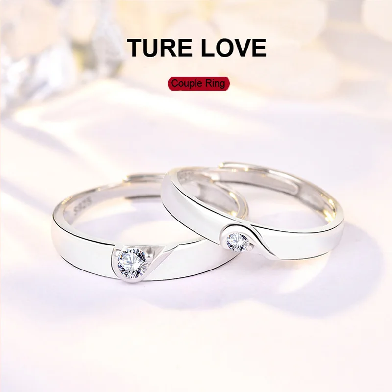 925 Sterling Silver Wedding Rings for Men and Women A Pair of Korean Simple Heart-shaped Zircon Ring Anniversary Fine Gift
925 Sterling Silver Wedding Rings for Men and Women A Pair of Korean Simple Heart-shaped Zircon Ring Anniversary Fine Gift