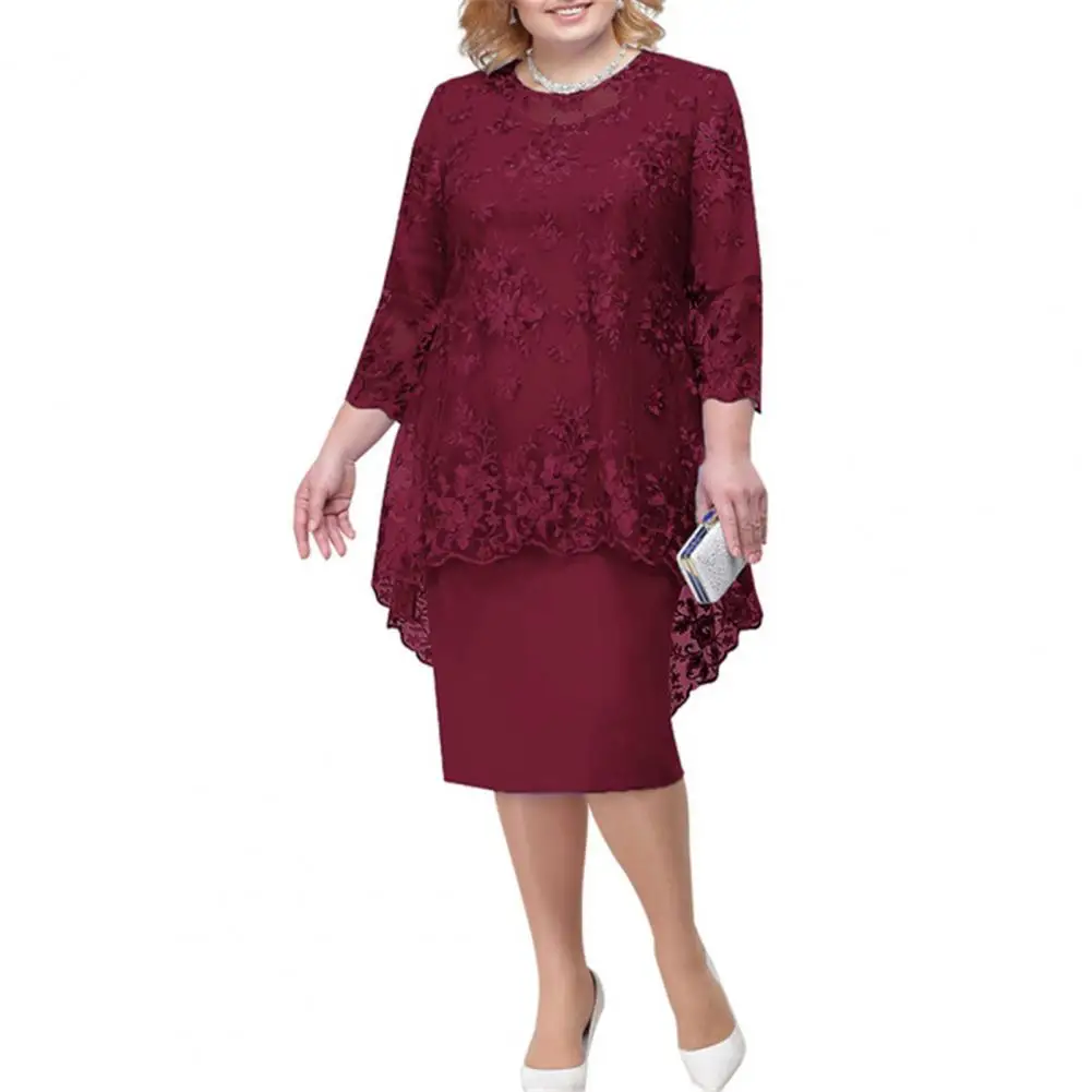 plus size dresses party dresses O-neck High-Waist Plus Size Midi Dress Embroidery Lace 3/4 Sleeve Lady Evening Dress Female
plus size dresses party dresses O-neck High-Waist Plus Size Midi Dress Embroidery Lace 3/4 Sleeve Lady Evening Dress Female