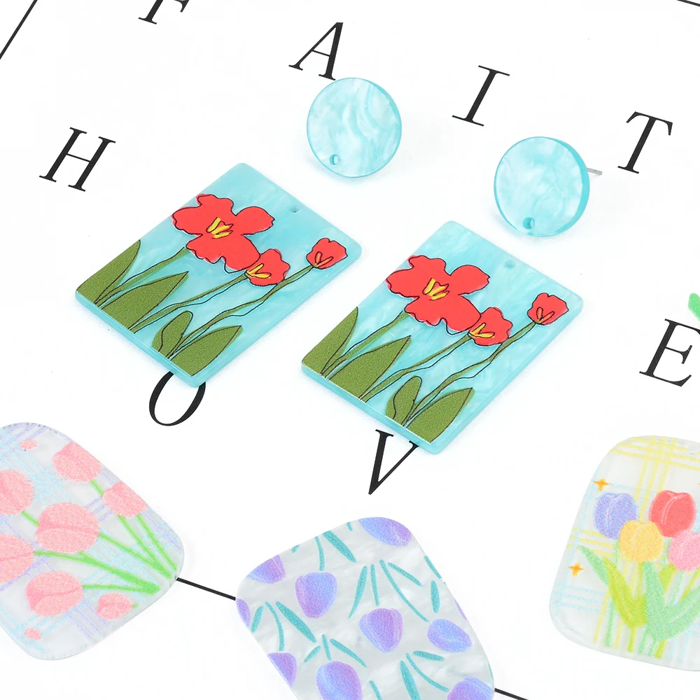 6pc Flower Painting Acrylic Plate Square Pendant Jewelry Accessory Handmade Connector DIY Earrings Component for women Jewelry
6pc Flower Painting Acrylic Plate Square Pendant Jewelry Accessory Handmade Connector DIY Earrings Component for women Jewelry