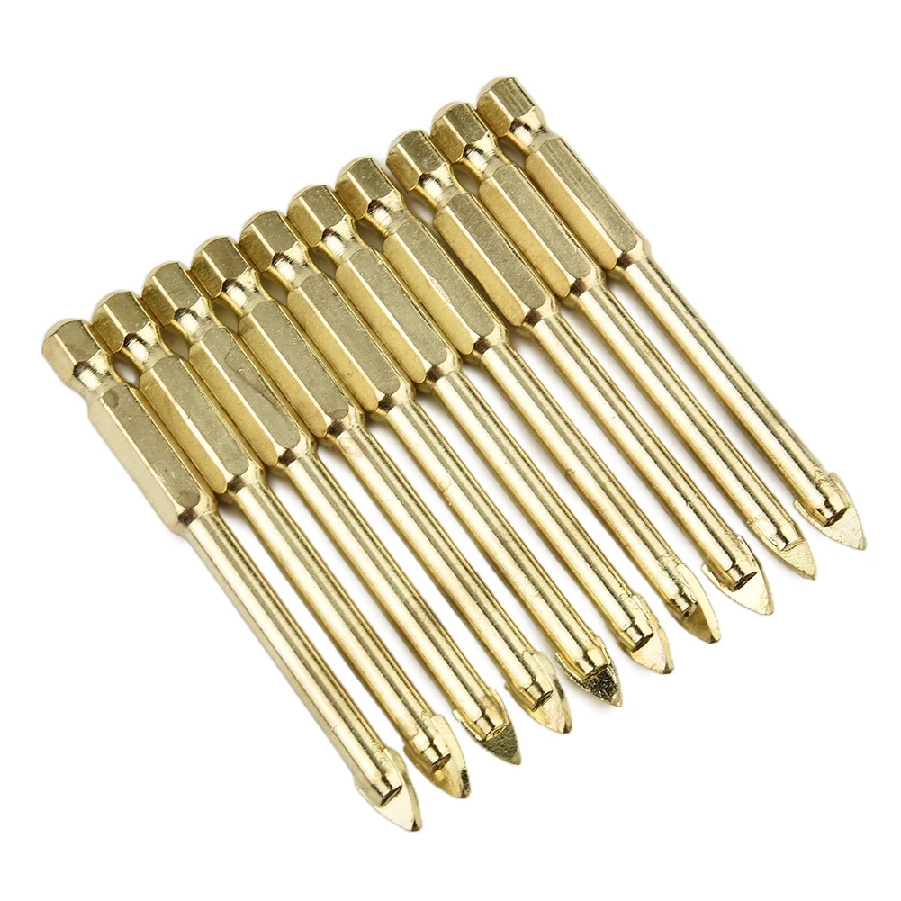 10pcs 6mm Titanium Superhard Alloy Ceramic Tile Glass Drill Bits Spear Head Hexagon Flat Drill Power Tool Cement Wall Drill Bit
10pcs 6mm Titanium Superhard Alloy Ceramic Tile Glass Drill Bits Spear Head Hexagon Flat Drill Power Tool Cement Wall Drill Bit