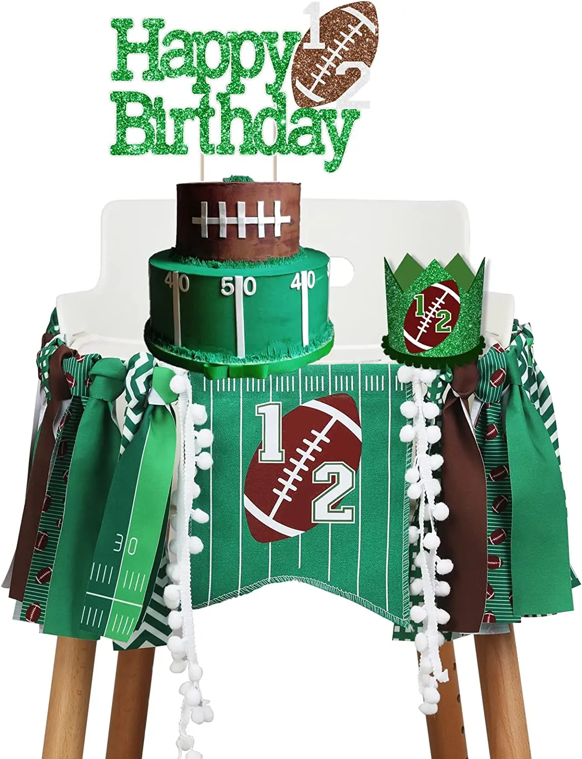 Football Half Birthday Decoration Cake Topper, 1 Way to First High Chair Banner, Crown Hat for Boy 6 Months Rugby Party Supplies
Football Half Birthday Decoration Cake Topper, 1 Way to First High Chair Banner, Crown Hat for Boy 6 Months Rugby Party Supplies