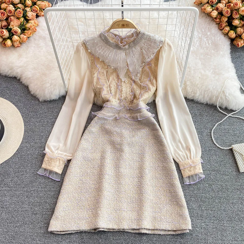 YIZZHOY Spring Autumn New Women Embroidered Beaded Stitched Long Sleeve Dress Female Fashion Casual Loose A-line Dresses
YIZZHOY Spring Autumn New Women Embroidered Beaded Stitched Long Sleeve Dress Female Fashion Casual Loose A-line Dresses
