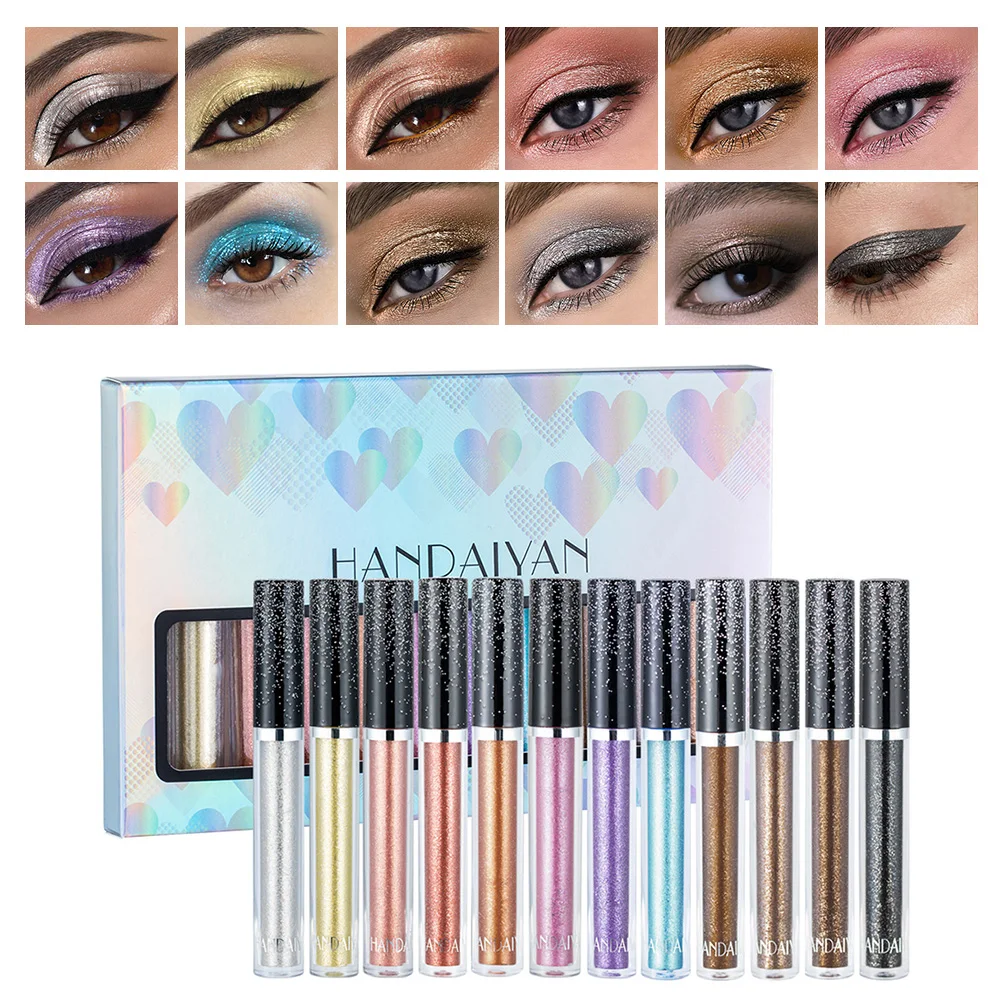 12Pcs Liquid Eyeshadow Set Sparkling Pearlescent Eye Shadow Waterproof Long Lasting Eyeliner Eye Makeup Gift Set For Women
12Pcs Liquid Eyeshadow Set Sparkling Pearlescent Eye Shadow Waterproof Long Lasting Eyeliner Eye Makeup Gift Set For Women