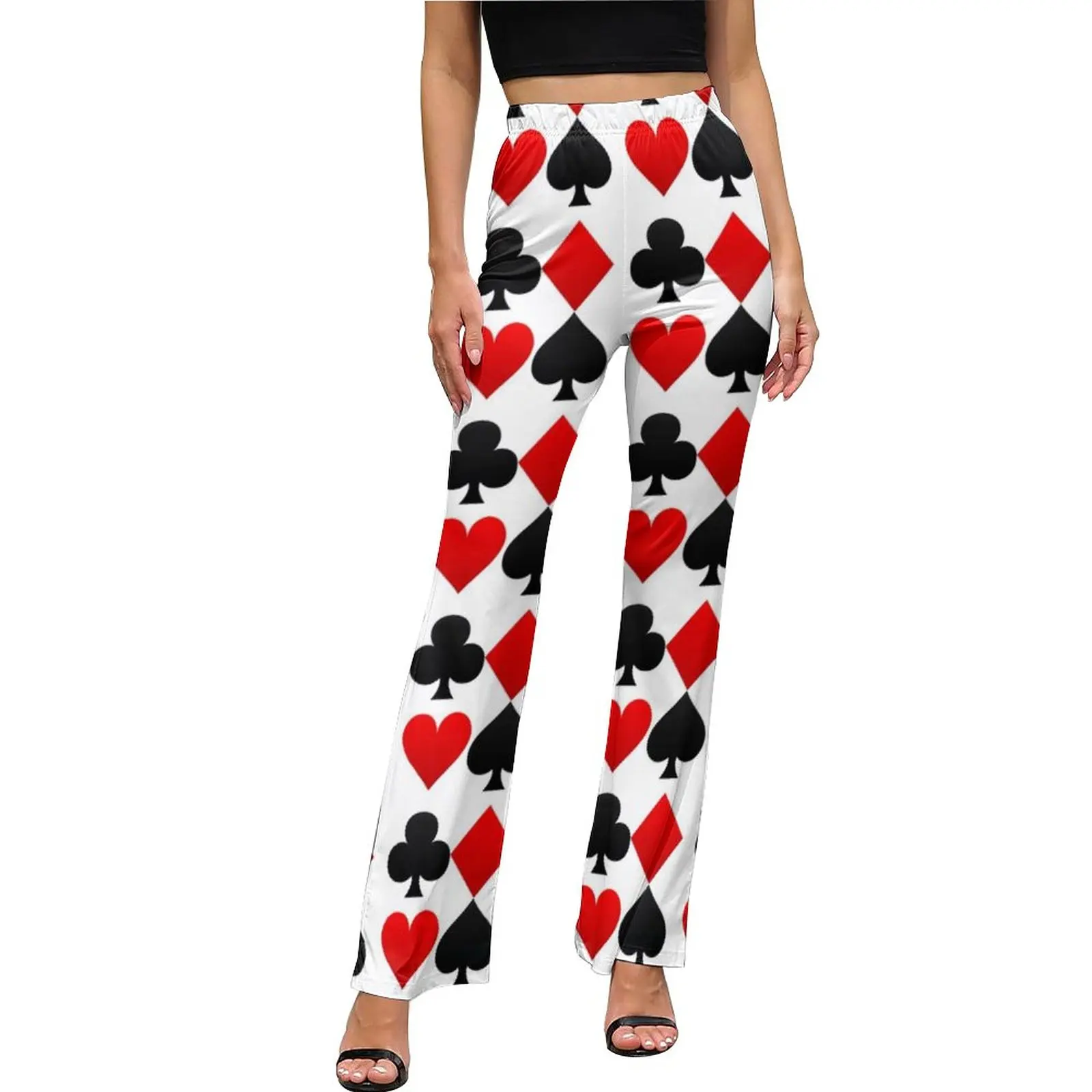 Playing Poker Card Pants Elastic Waist Hearts Diamonds Clubs Spades Street Fashion Flare Pants Office Print Oversize Trousers
Playing Poker Card Pants Elastic Waist Hearts Diamonds Clubs Spades Street Fashion Flare Pants Office Print Oversize Trousers
