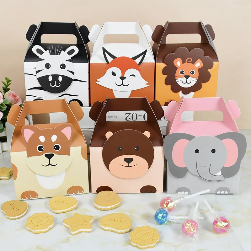 5pcs Lovely Animal Candy Box Lion Fox Elephant Gift Box Zebra Brown Bear Portable Biscuit Box For Kids Birthday Party Supplies
5pcs Lovely Animal Candy Box Lion Fox Elephant Gift Box Zebra Brown Bear Portable Biscuit Box For Kids Birthday Party Supplies