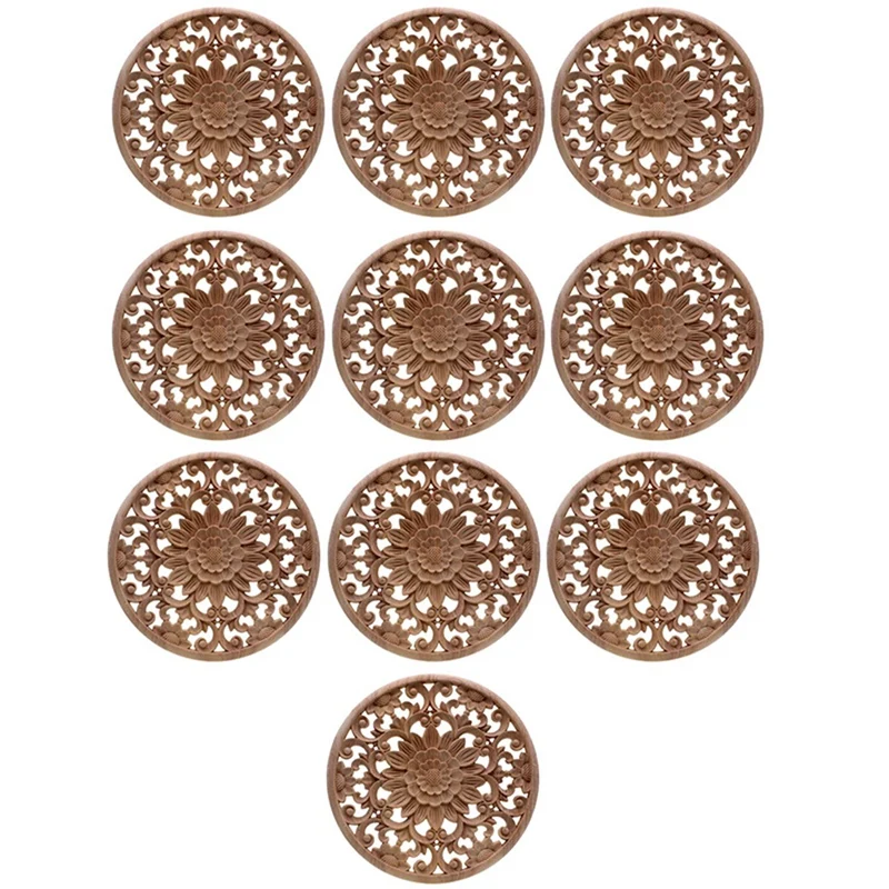 10X Carved Flower Carving Round Wood Appliques For Furniture Cabinet Unpainted Wooden Mouldings Decorative Figurine
10X Carved Flower Carving Round Wood Appliques For Furniture Cabinet Unpainted Wooden Mouldings Decorative Figurine
