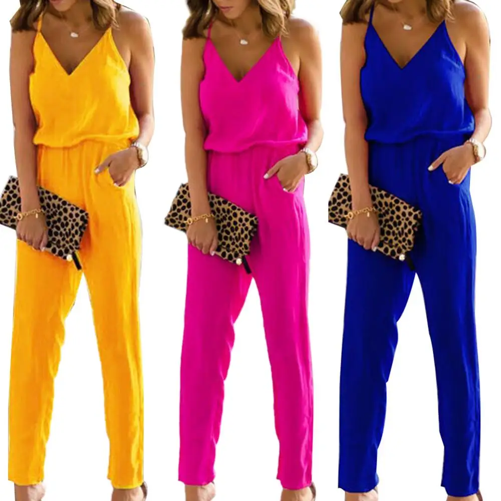 Summer Jumpsuits women 2021 stylish Solid Color V Neck Spaghetti Strap Jumpsuit Women Long Pants Romper Брючные костюмы
Summer Jumpsuits women 2021 stylish Solid Color V Neck Spaghetti Strap Jumpsuit Women Long Pants Romper Брючные костюмы