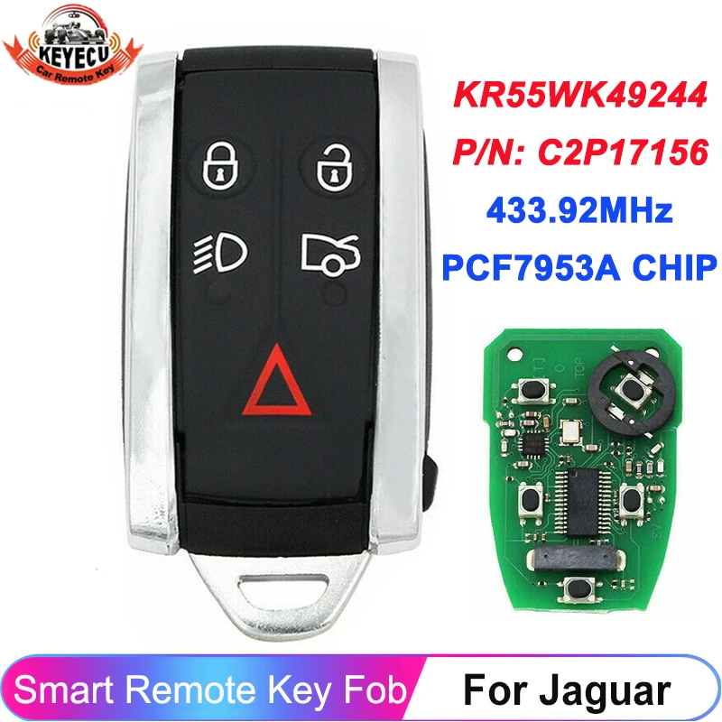 KEYECU FCC ID: KR55WK49244 умный дистанционный ключ 434 МГц 5 кнопок для Jaguar XF XJ8 XK XK8 XKR 2007-2013 P/N: C2P17156 / C2P17153
KEYECU FCC ID: KR55WK49244 умный дистанционный ключ 434 МГц 5 кнопок для Jaguar XF XJ8 XK XK8 XKR 2007-2013 P/N: C2P17156 / C2P17153