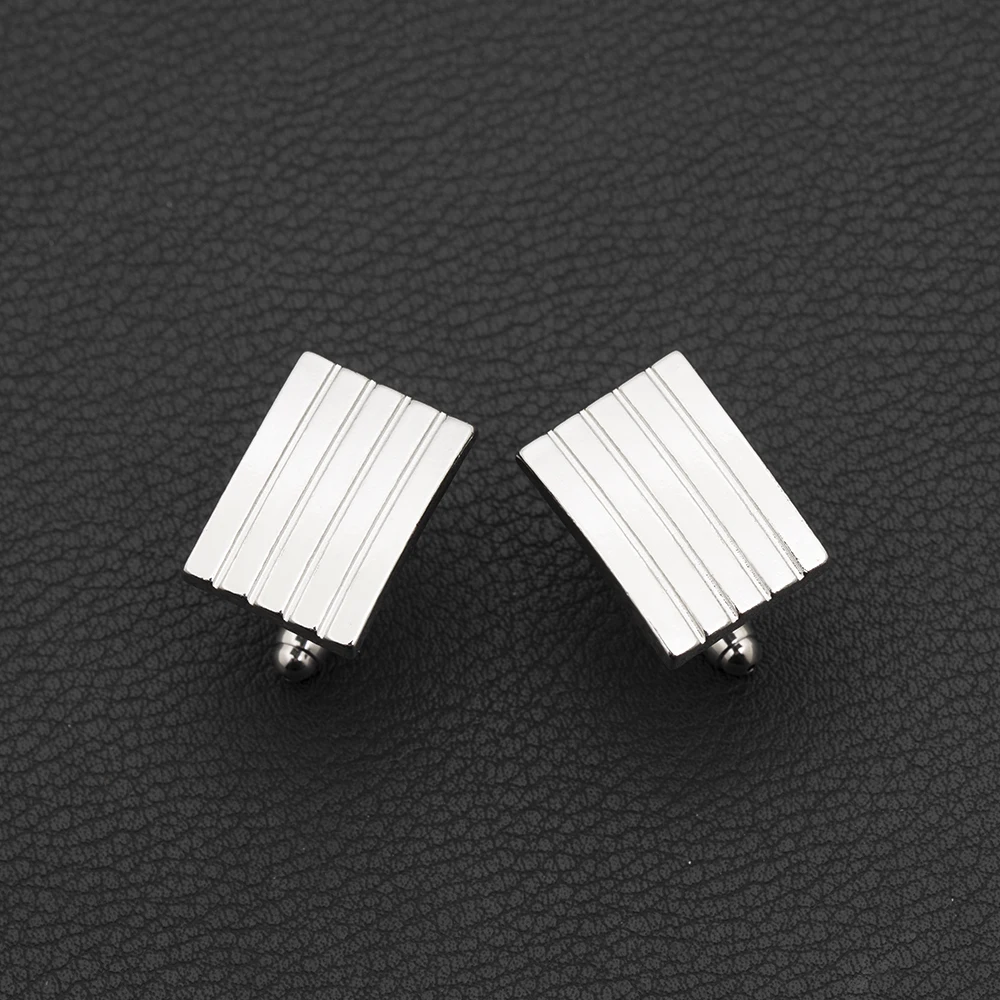 

Men Jewelry Rectangle Cufflinks Blank Silver Tone Cuff Links Clothing Button For Wedding Birthday Anniversary Father's Day