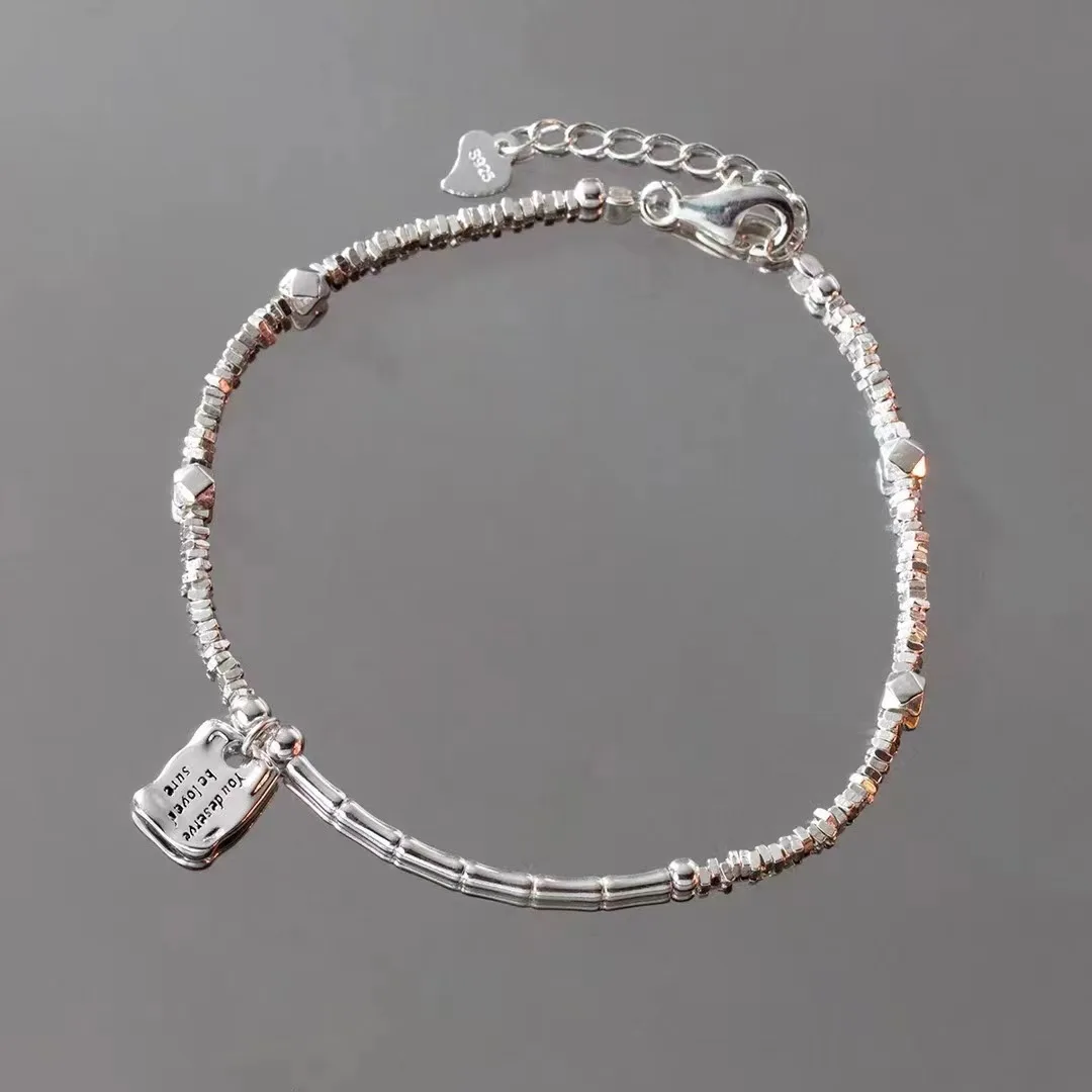S925 Silver Bracelet Bamboo Element Geometric Word Plate Light Pearl Korean Version Retro Thai Silver Broken Silver
S925 Silver Bracelet Bamboo Element Geometric Word Plate Light Pearl Korean Version Retro Thai Silver Broken Silver