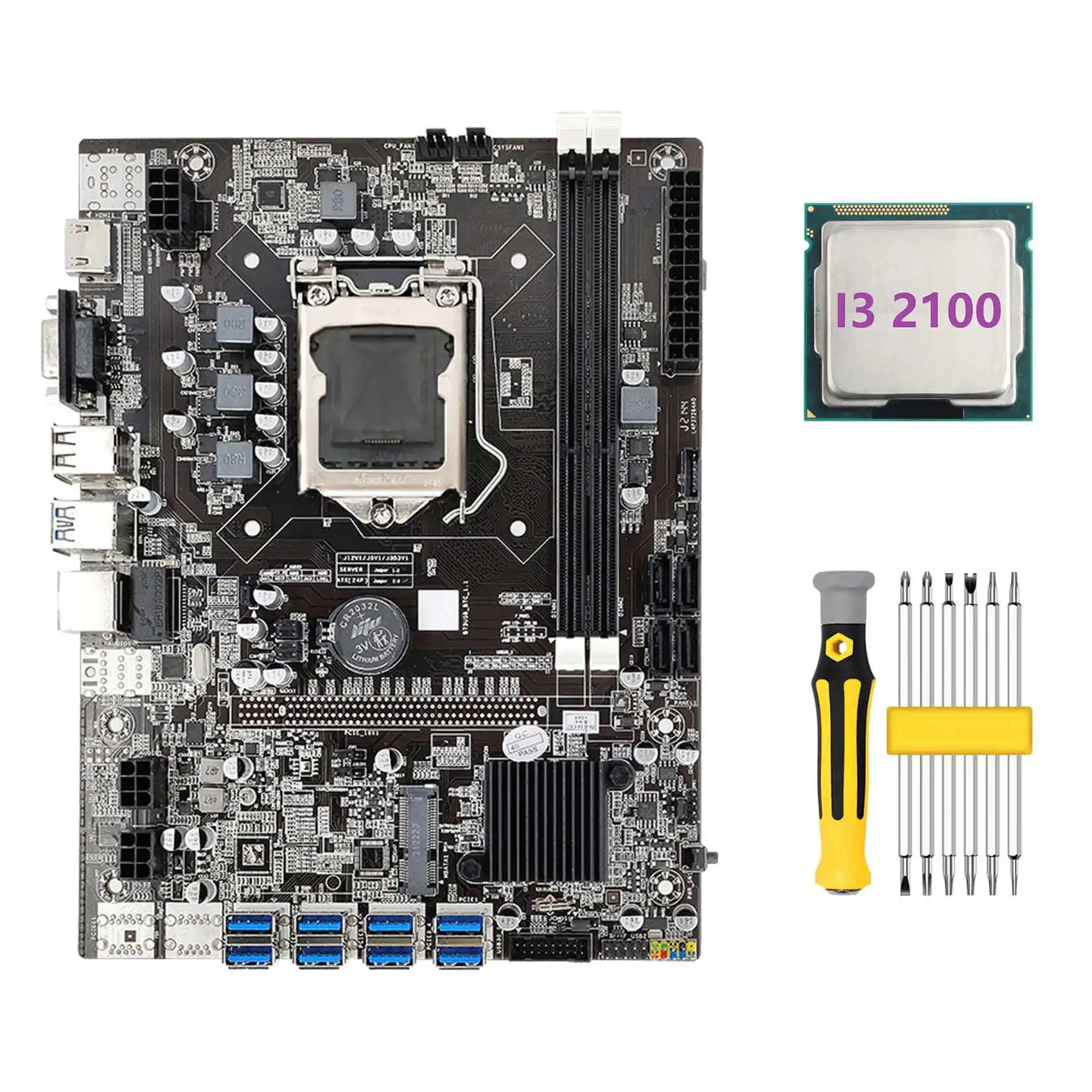 Материнская плата B75 USB 8XPCIE на USB + I3 2100 CPU + Набор отверток LGA1155 MSATA DDR3 B75 ETH материнская плата для майнинга
Материнская плата B75 USB 8XPCIE на USB + I3 2100 CPU + Набор отверток LGA1155 MSATA DDR3 B75 ETH материнская плата для майнинга