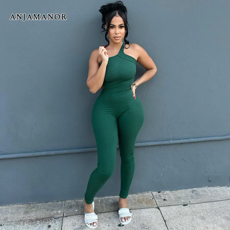 ANJAMANOR One Shoulder Bodycon Jumpsuit Activewear Boutique Women Clothing Sports Sexy One Piece Outfits Streetwear D16-BG30
ANJAMANOR One Shoulder Bodycon Jumpsuit Activewear Boutique Women Clothing Sports Sexy One Piece Outfits Streetwear D16-BG30