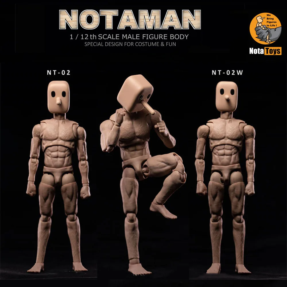 

Nt-01 Notaman, масштаб 1/12, Мужская фигурка, эскиз, рисование, веселая тела, квадратная голова, 6 дюймов, художественная живопись, экшн-фигурка, модел...