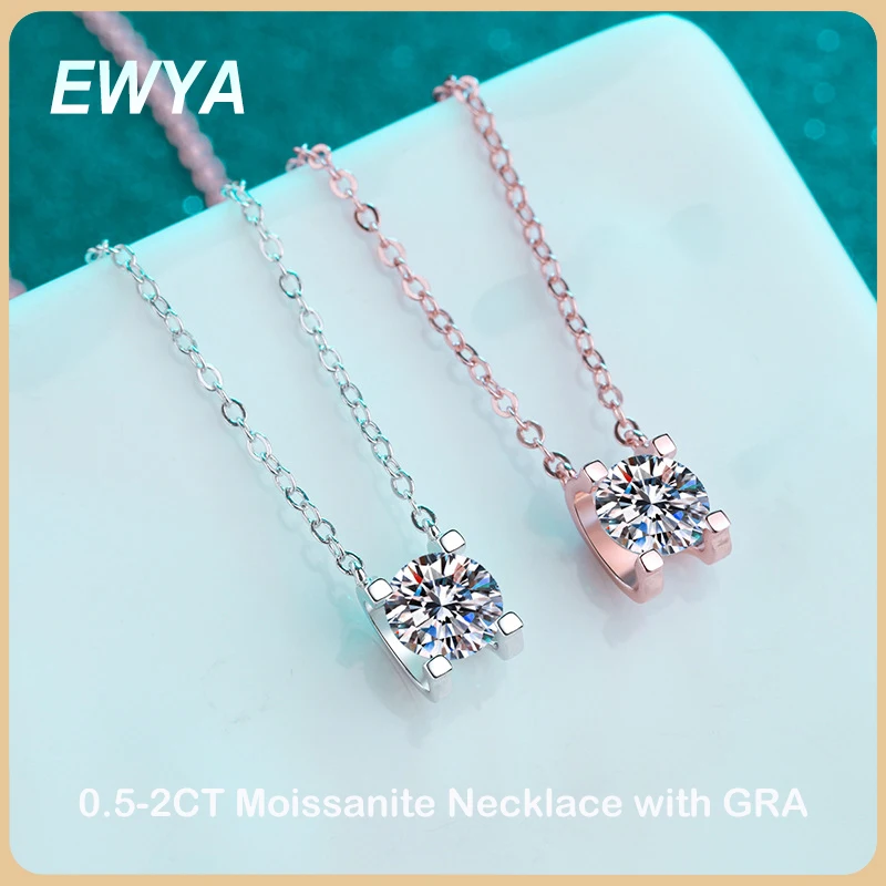 EWYA Sparkling S925 Sterling Silver Real 1ct Moissanite Pendant Necklace for Women Party Diamond Chain Necklaces Fine Jewelry
EWYA Sparkling S925 Sterling Silver Real 1ct Moissanite Pendant Necklace for Women Party Diamond Chain Necklaces Fine Jewelry