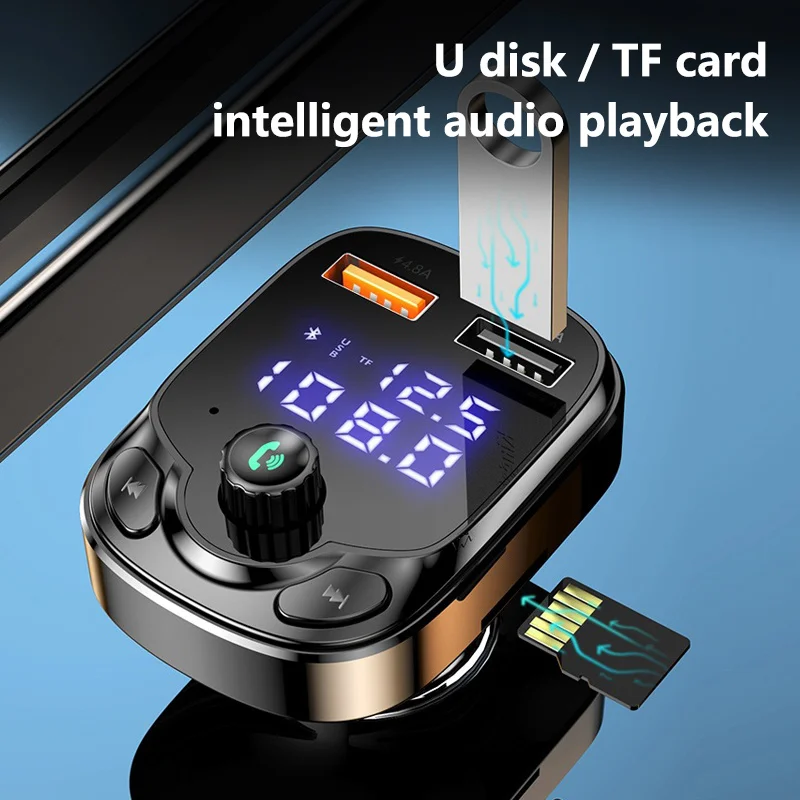 2023 4.8A Dual USB Car Charger Wireless Bluetooth 5.0 FM Transmitter Car Radio Modulator MP3 Player Fast Charger Adapter for Car
2023 4.8A Dual USB Car Charger Wireless Bluetooth 5.0 FM Transmitter Car Radio Modulator MP3 Player Fast Charger Adapter for Car
