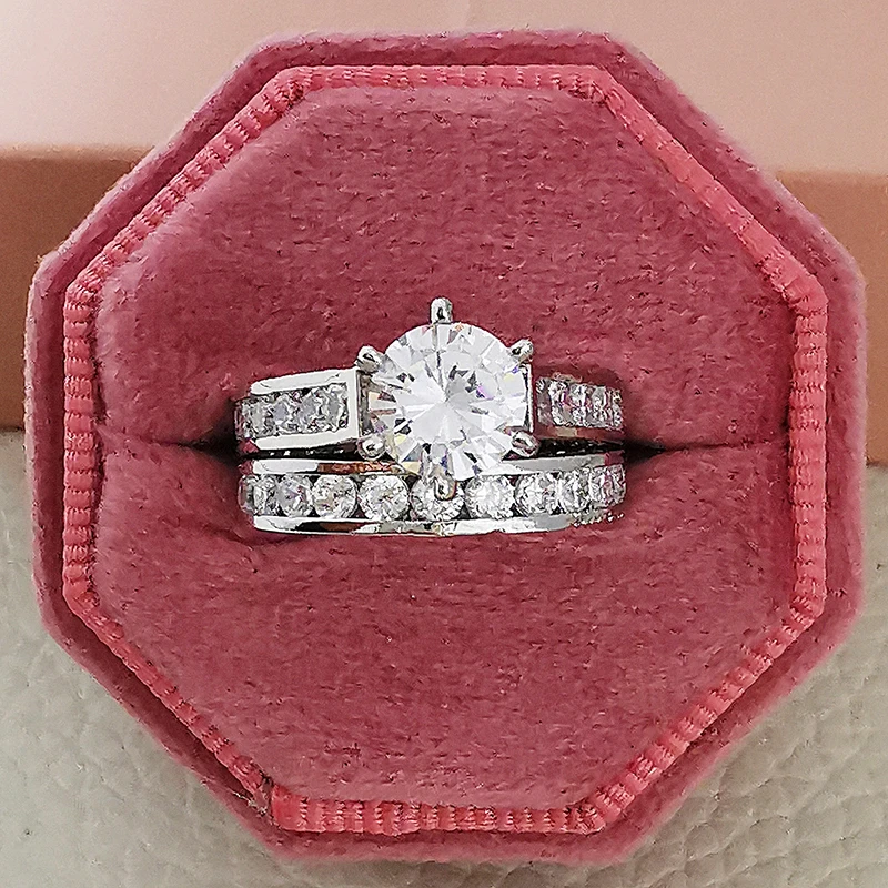 2022 New Luxury Round silver color bride Wedding Ring Set for Women Anniversary Gift Jewelry Wholesale R6443
2022 New Luxury Round silver color bride Wedding Ring Set for Women Anniversary Gift Jewelry Wholesale R6443