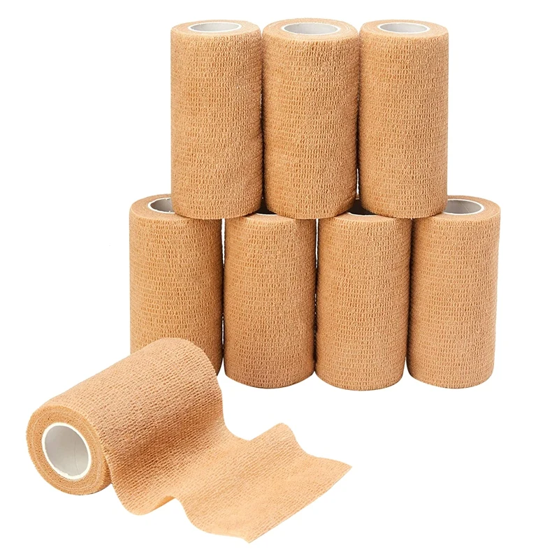 Cohesive Bandage Self Adherent Wrap 4 Inches x 5 Yards for First Aid Sports Protection and Wrist Ankle Sprains Swelling 
Cohesive Bandage Self Adherent Wrap 4 Inches x 5 Yards for First Aid Sports Protection and Wrist Ankle Sprains Swelling