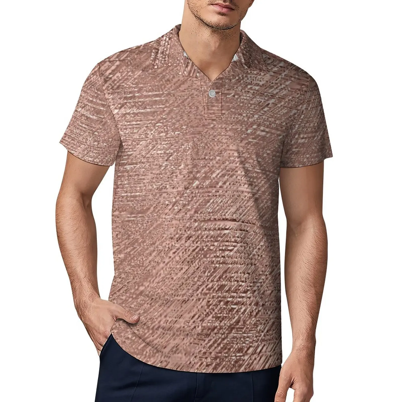 Футболка-поло мужская с коротким рукавом, повседневная тенниска с искусственным металлическим принтом, цвет розовое золото, забавная майка...
Футболка-поло мужская с коротким рукавом, повседневная тенниска с искусственным металлическим принтом, цвет розовое золото, забавная майка...
