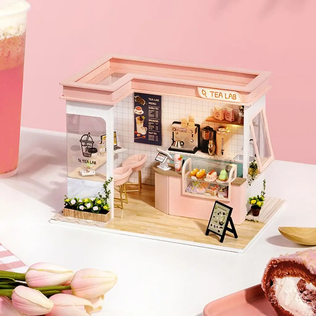 Handmade Milk Tea Shop Dollhouse with Furniture Dollhouse Decor Accessory Cafe Shop Creative Room for Boys Girls Birthday Gifts
Handmade Milk Tea Shop Dollhouse with Furniture Dollhouse Decor Accessory Cafe Shop Creative Room for Boys Girls Birthday Gifts