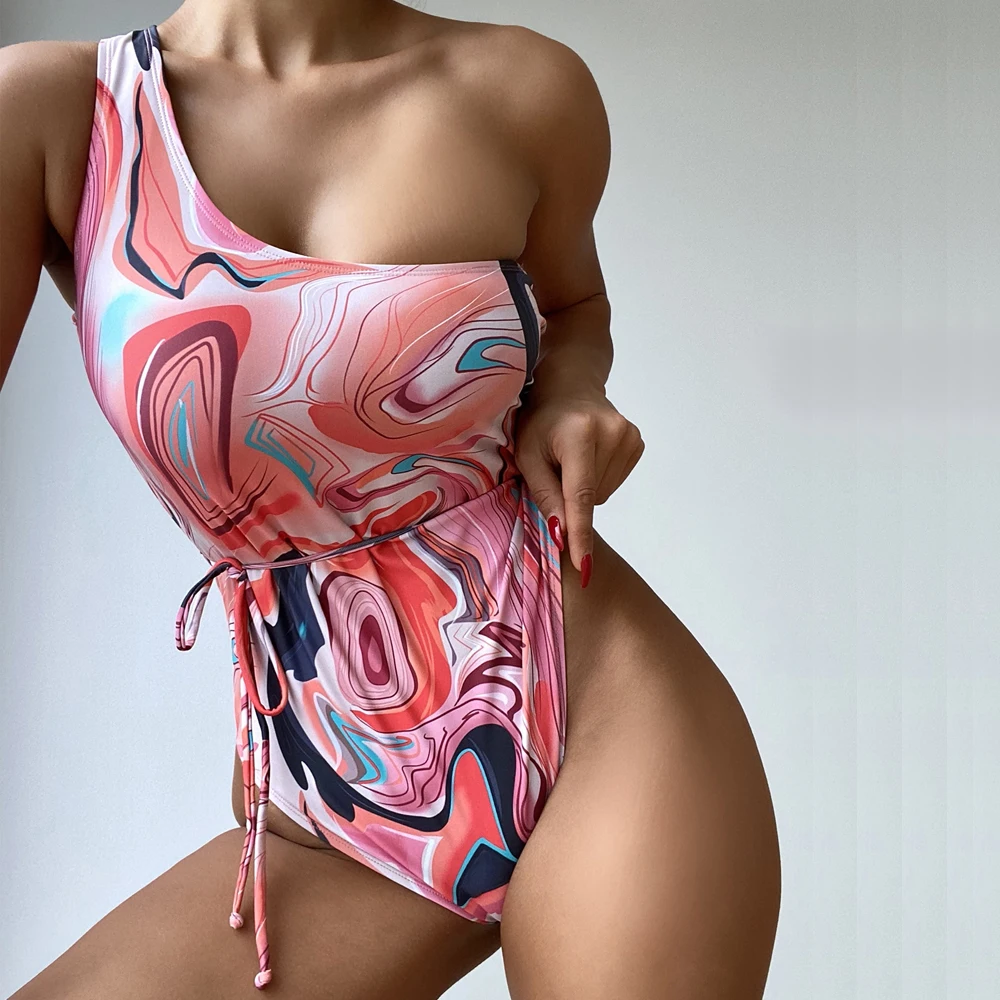 Слитный купальник на одно плечо с мраморным принтом, костюм с высокой талией, однотонное Бразильское бикини на бретелях, женский купальный ...
Слитный купальник на одно плечо с мраморным принтом, костюм с высокой талией, однотонное Бразильское бикини на бретелях, женский купальный ...