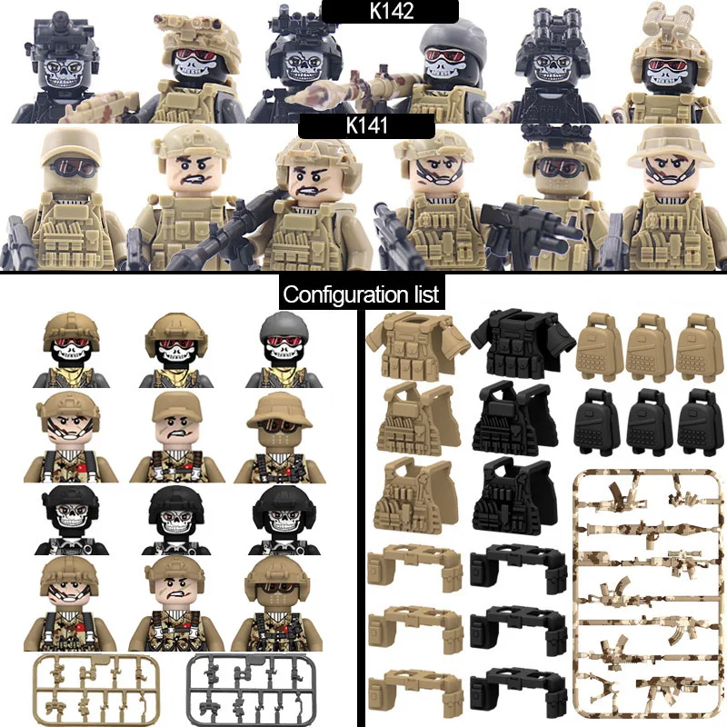 MOC Modern Military Building Blocks Ghost Special Forces SWAT Soldiers Army Figures Set Gun Weapons Vest Helmet Bricks Toys Boys
MOC Modern Military Building Blocks Ghost Special Forces SWAT Soldiers Army Figures Set Gun Weapons Vest Helmet Bricks Toys Boys