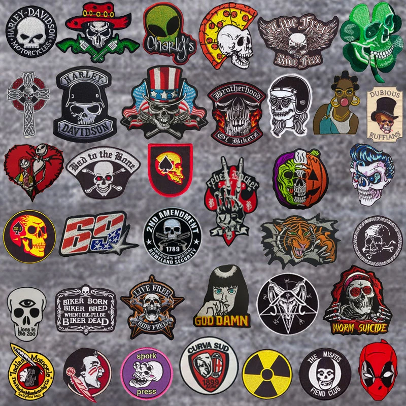 Punk Clothes Logo Iron on Patch Patches for Men Embroidered Applique Skull Stripes Patch Letters Patches for Jackets Stickers
Punk Clothes Logo Iron on Patch Patches for Men Embroidered Applique Skull Stripes Patch Letters Patches for Jackets Stickers