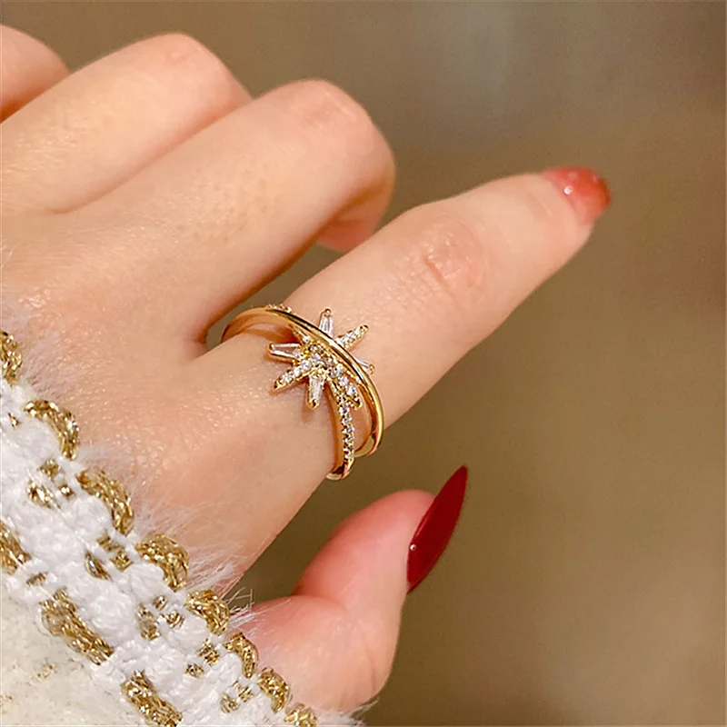 2021 New Arrival 14K Gold Plated Star Adjustable Rings For Women Zircon Wedding Rings 
2021 New Arrival 14K Gold Plated Star Adjustable Rings For Women Zircon Wedding Rings